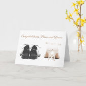 CARTE CHAUSSURES DE ROBE FÉLICITATIONS MARIAGES (Fleur jaune)