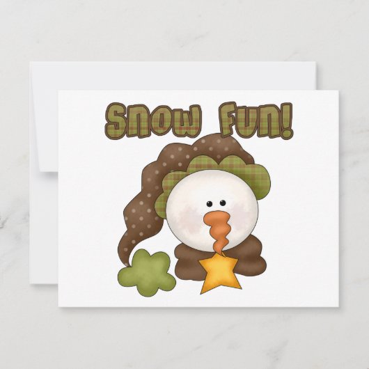 Carte Chaussures et cadeaux One Fun de neige (Devant)