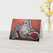 Carte Chaussures Son et Hers Red Bas (Fleur jaune)