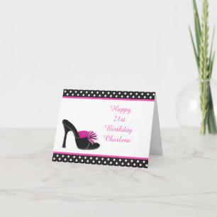Carte Chaussures talons noirs fête d'anniversaire