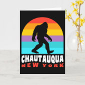 Carte Chautauqua Lake New York Ny Retro T Shirt  (Fleur jaune)