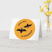 Carte Chauve-souris À Halloween Cercle Orange (Fleur jaune)