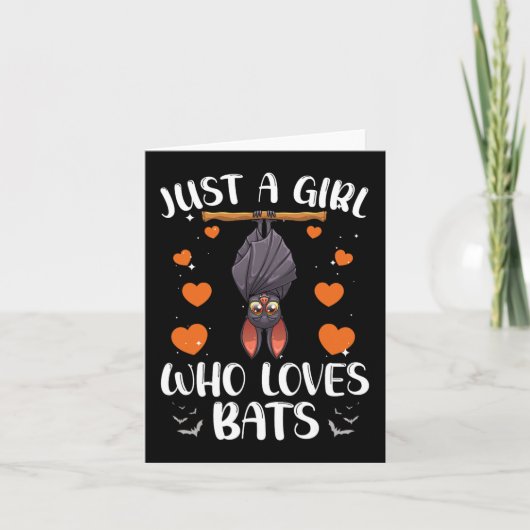 Carte Chauve-souris cool pour femmes filles amateurs de (Devant)