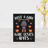 Carte Chauve-souris cool pour femmes filles amateurs de (Fleur jaune)