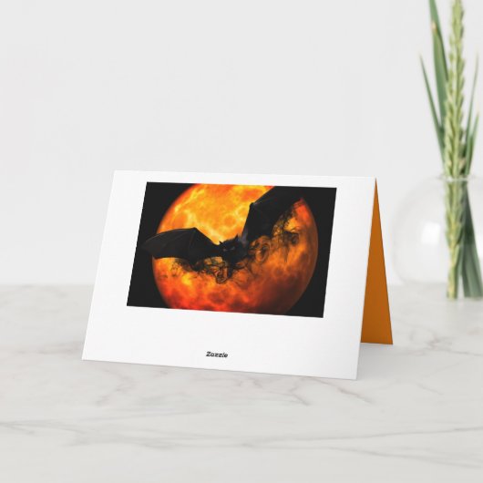 Carte Chauve-souris et moisson lune tomber noir orange é (Dos)
