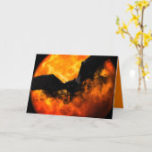 Carte Chauve-souris et moisson lune tomber noir orange é (Fleur jaune)