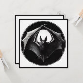 Carte Chauve-souris Vampire Gothique Horreur (Devant/Arrière en situation)
