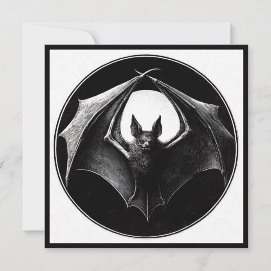 Carte Chauve-souris Vampire Gothique Horreur (Devant)