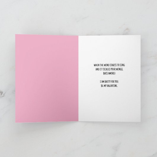 Carte Chauves-souris plus mignonne Chauve-souris Valenti (Intérieur)