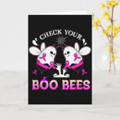 Carte Check Your Boo Bees Funny Breast Cancer Halloween (Fleur jaune)