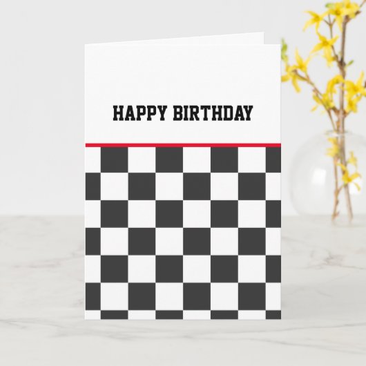 Carte Checkerboard Joyeux Ados d'anniversaire (Fleur jaune)