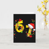 Carte Checkered 67 Softball Santa Hat Christmas Six Seve (Fleur jaune)