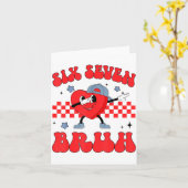 Carte Checkered Six Seven Bruh Hearts 67 Valentines Day  (Fleur jaune)