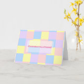 Carte Checkers Pastel Spring (Fleur jaune)