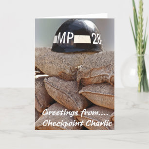 Carte Checkpoint Charlie, Military Police Helmet, Greeti