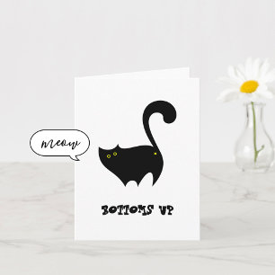 Carte Cheeky Black Chat Bas En haut Amoureux Anniversair