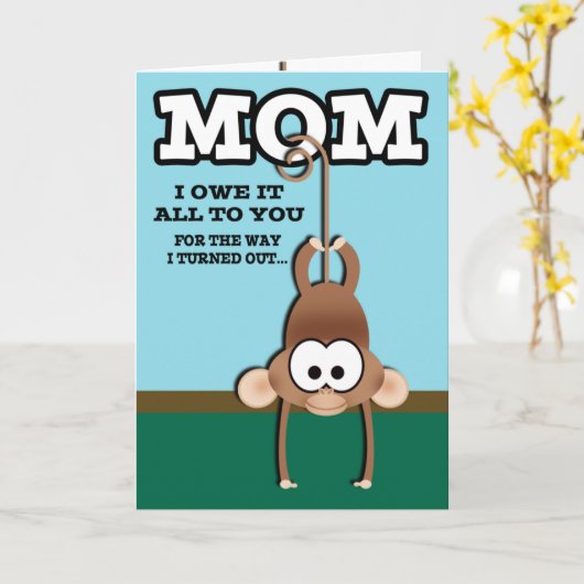 Carte Cheeky Monkey Mothers Day (Fleur jaune)