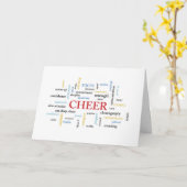 Carte CHEER Anniversaire avec mots (Fleur jaune)