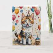 Carte Cheer d'anniversaire Kitty - Personnalisable (Devant)