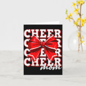 Carte Cheer Mom Cheerleader Bow Biggest Fan Red Team (Fleur jaune)