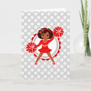 Carte Cheerleader - Cute Red African American Cheer