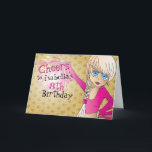 Carte Cheerleader Fille fêtant son anniversaire - Rose<br><div class="desc">UNE CONCEPTION DE DROITS D'AUTEUR ORIGINALE par Donna Siegrist UNIQUEMENT DISPONIBLE SUR ZAZZLE ! Carte de vœux d'anniversaire pour fille pom-pom girl prête à être personnalisée. ✔REMARQUE : SEULEMENT MODIFIER LES ZONES DE MODÈLE NÉCESSAIRES ! 😀 Si nécessaire, vous pouvez supprimer le texte et recommencer en ajoutant le texte et...</div>