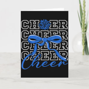 Carte Cheerleading Cheer Bleu Coquette Bow Cheerleader F