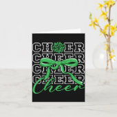 Carte Cheerleading Cheer Green Coquette Bow Cheerleader (Fleur jaune)