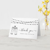 Carte Cheers & Bières Toast & String Lights Merci (Fleur jaune)