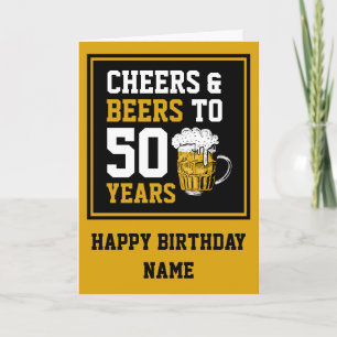Carte Cheers et bières personnalisés à 50 ans 50e annive