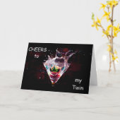 CARTE **CHEERS ET MOI VOUS TOAST** POUR VOTRE ANNIVERSAI (Fleur jaune)