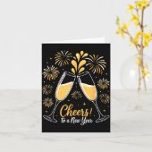 Carte Cheers To A New Year Eve Party Countdown Happy New (Fleur jaune)