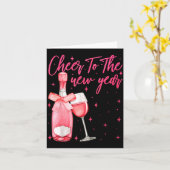 Carte Cheers To The New Year 2026 Champagne New Years Ev (Fleur jaune)