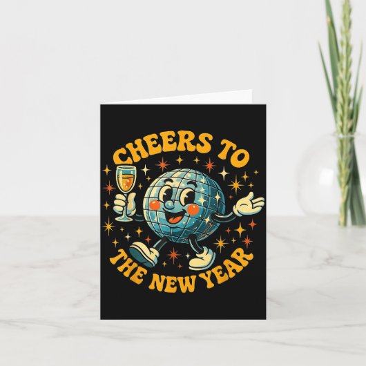 Carte Cheers To The New Year 2026 Retro Party Gift  (Devant)