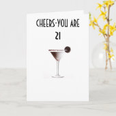 Carte CHEERS TO YOUR 21st BIRTHDAY (Fleur jaune)