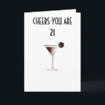 Carte CHEERS TO YOUR 21st BIRTHDAY<br><div class="desc">What a cool way to say HAPPY 21st to your familiy member,  friend or co-worker this year!</div>