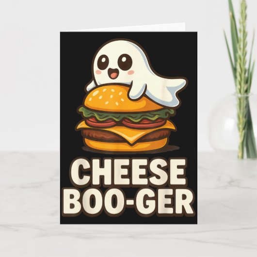 Carte Cheese Boo-ger Cute Ghost Burger Funny Food Pun Ha (Devant)