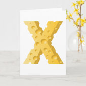 Carte Cheese Letter X Typography (Fleur jaune)