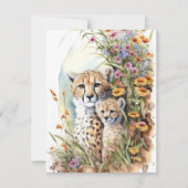 Carte Cheetah Baby and Mom Flat Card (Devant)