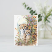 Carte Cheetah Baby and Mom Flat Card (Debout devant)