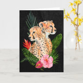 Carte Cheetah Bouquet (Fleur jaune)