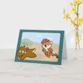 Carte Cheetah Chasing Antelope (Fleur jaune)