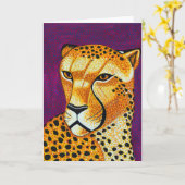 Carte Cheetah Greeting Card (Fleur jaune)