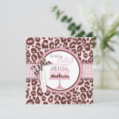 Carte Cheetah Print & Birthday Cake (Debout devant)