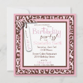 Carte Cheetah Print & Birthday Cake (Dos)