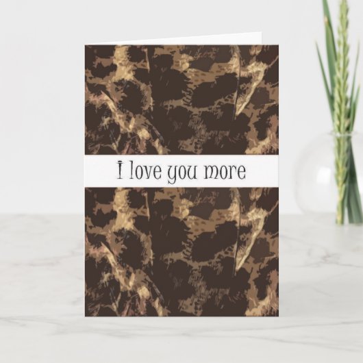 Carte Cheetah Print Je t'aime plus (Devant)