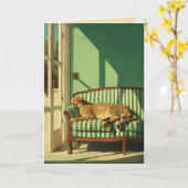 Carte Cheetah Resting in Sunlit Room (Fleur jaune)