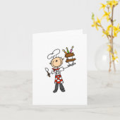 Carte Chef avec gâteau d'anniversaire (Fleur jaune)