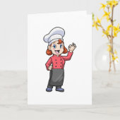 Carte Chef avec tablier de cuisine (Fleur jaune)