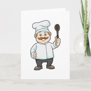 Carte Chef avec toque de chef et cuillère à soupe